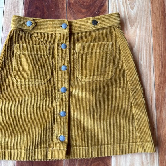 NWOT Madewell Mini Courduroy A-line Skirt w/ Pockets Size 00 - Picture 2 of 5